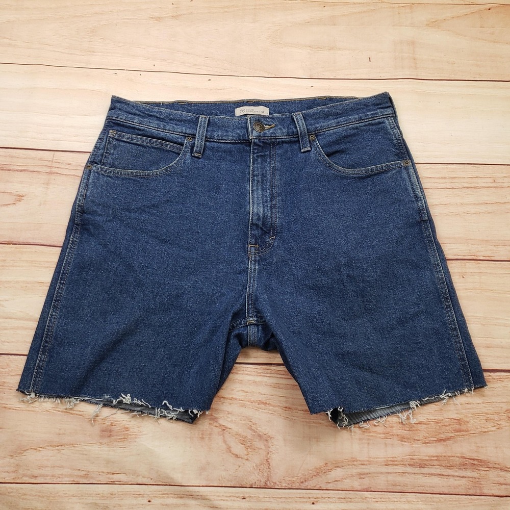 Blue Ranchwear Shorts Mens 34W Blue Denim Cutoff Jean Western Casual Stretch